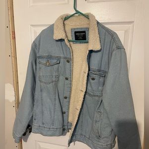 Sunrise Kingdom sherpa lined denim jacket XL